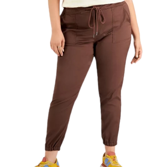Tinsel Town Utility Skinny Joggers Juniors 17/33 Brown - Picture 1 of 13